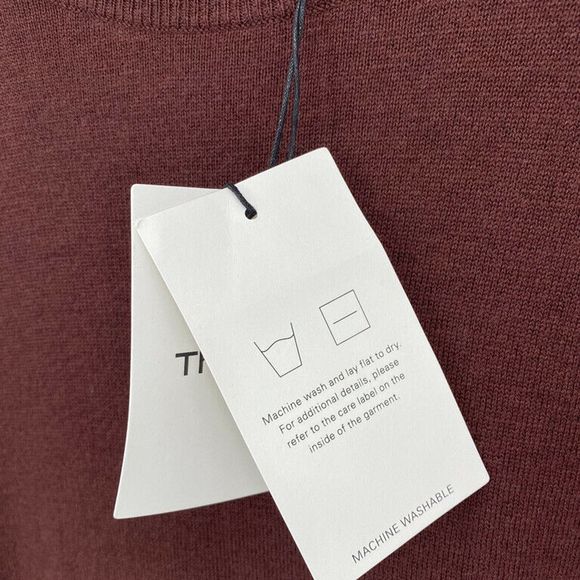 Theory Burgundy Riland Wool Blend V Neck Sweater - Picture 9 of 10